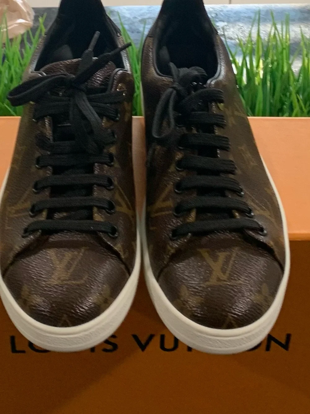 Louis Vuitton Brown Monogram Low-Top Sneaker with Black Laces